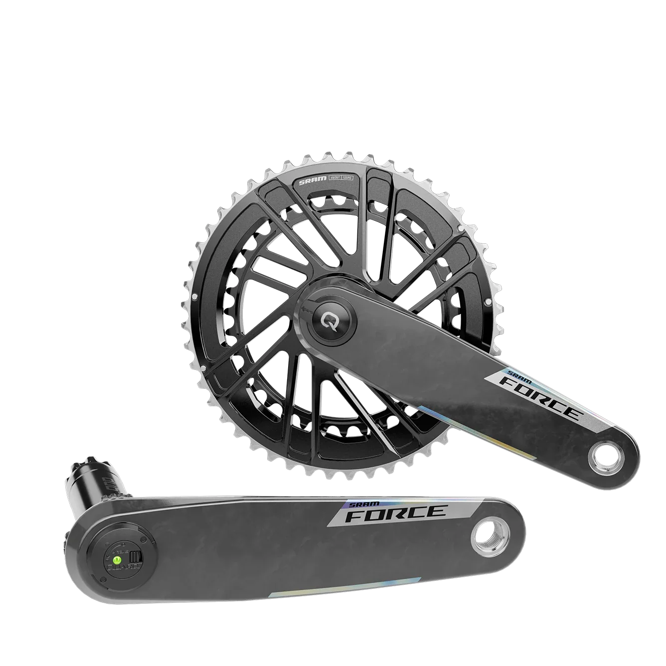 SRAM Force AXS Power Meter Crankset - 170mm, 12-Speed, 50/37t Thread Mount, 8-Bolt PM Spider, DUB Spindle, Carbon, E1